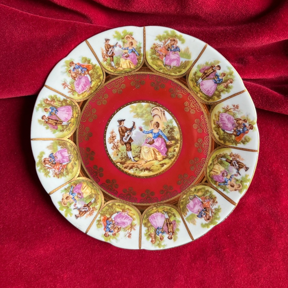 *RARE*Awesome. Vintage JKW Karlsbad Adler Foreign. ‘Fragonard Love Story’ Plate.